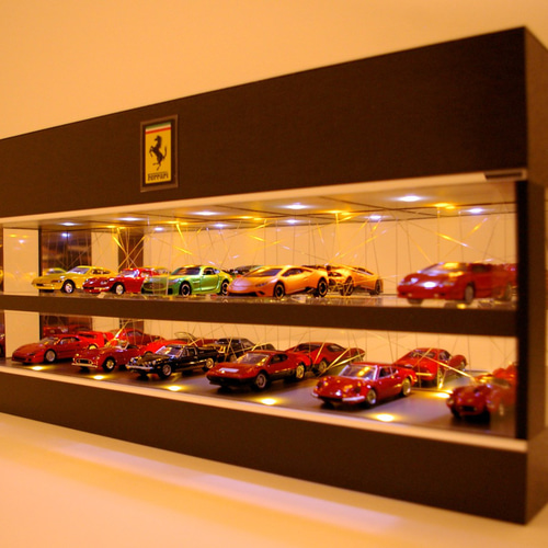 1/64展示可・ランダム木・3層式ディスプレーBOX / LED20灯