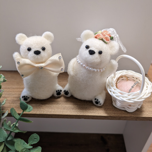ウェディング ウェルカムドール イタグレ 羊毛フェルト ハンドメイド 受注制作】ウェディング ウエルカムドール リングピロー（羊毛フェルト