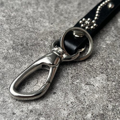 栃木レザー キーホルダー キーリング ストラップ スタッズ 日本製 本革