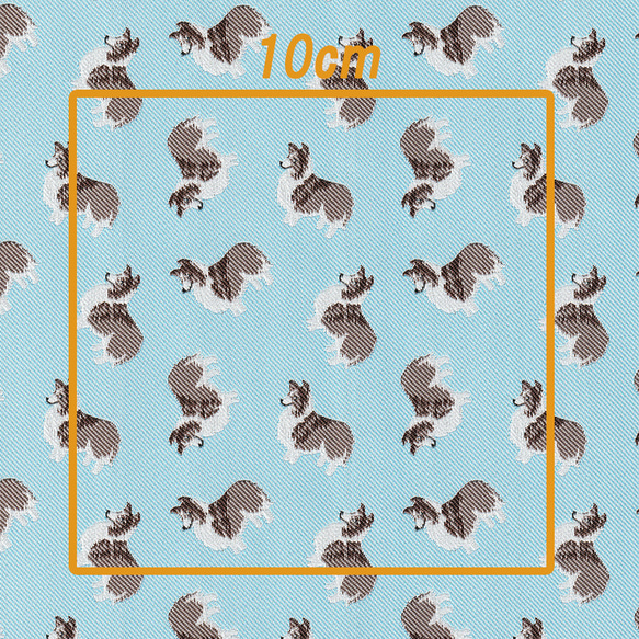 生地】ジャカード織 シェルティ柄・ポリエステル100％撥水加工(75cm