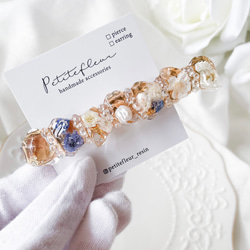 礦物髮夾，花、珍珠、金色，可愛、時尚、女性化，生日或特殊場合的完美禮物 第1張的照片