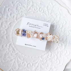 礦物髮夾，花、珍珠、金色，可愛、時尚、女性化，生日或特殊場合的完美禮物 第4張的照片