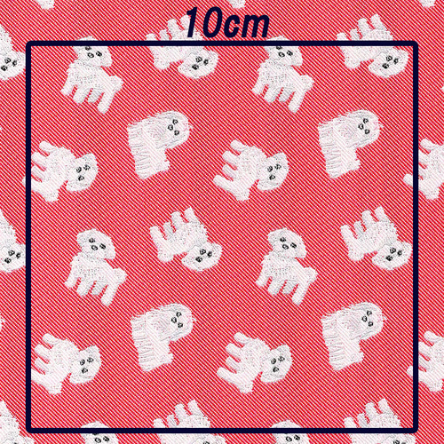 生地】ジャカード織 マルチーズ柄・ポリエステル100％撥水加工(75cm