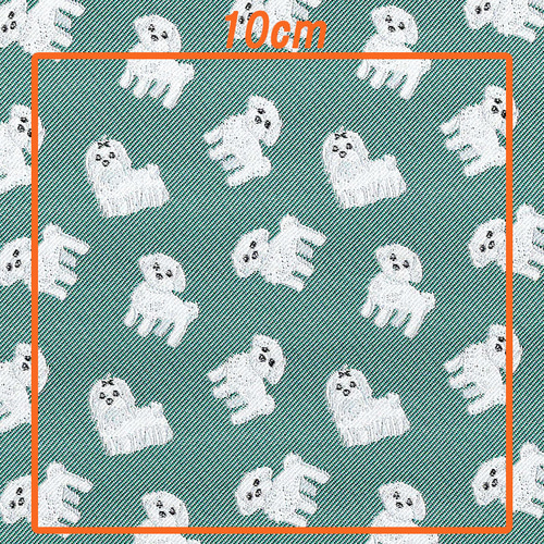 生地】ジャカード織 マルチーズ柄・ポリエステル100％撥水加工(75cm