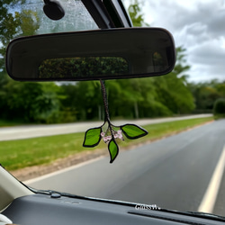 車用サンキャッチャー　車内インテリア　春の季節　花見　プチギフト　ステンドグラス雑貨　オリジナルプレゼント　送料無料 5枚目の画像