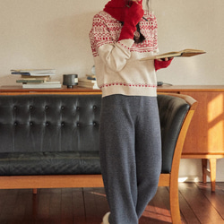 ジャガードセーター　配色ニット　ウール100％ 3枚目の画像