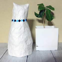 猫のランプシェード　白猫 2枚目の画像