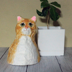 猫のランプシェード　チャトラ 1枚目の画像