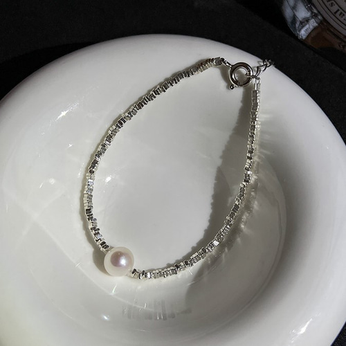 淡水パールのブレスレット バングル シルバー 真珠 淡水真珠 6月の