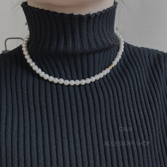 [14kgf]N26　shell pearl necklace・M #大人フォーマル2024 2枚目の画像
