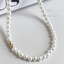 [14kgf]N26　shell pearl necklace・M #大人フォーマル2024 3枚目の画像