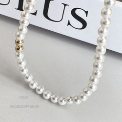 [14kgf]N26　shell pearl necklace・M #大人フォーマル2024 1枚目の画像