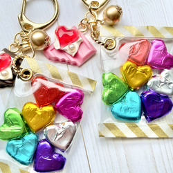 ガチャ詰めポーチ風♡キャンディバックキーホルダーハートクッキー