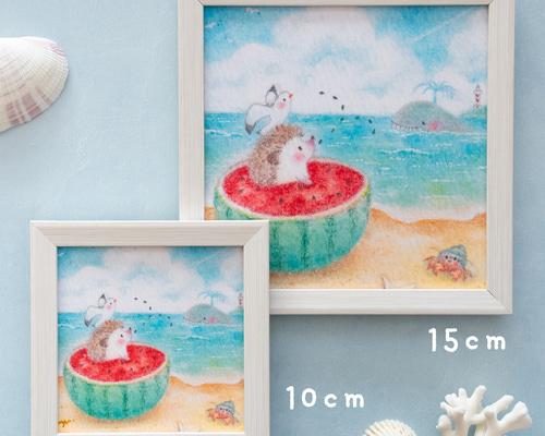 送料無料｜【複製画】「クジラさんになりたいはりねずみくん