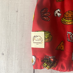 ハンバーガー柄❤︎全3色　レッド　犬用スヌード　中型犬用スヌード 5枚目の画像