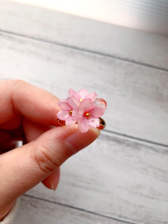 〜春の桜リング〜(フリーサイズ) 4枚目の画像