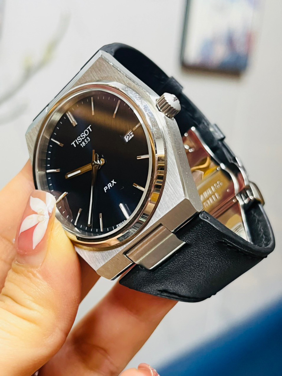 Tissot PRX 40mm、35mm 時計ストラップ ブラック ボックスカーフ レザーを使用 (送料無料) 腕時計 Dohale Craft  通販｜Creema(クリーマ)