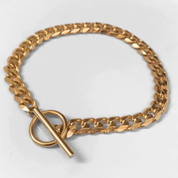 【eve】chain  bracelet 　マンテルブレスレット　喜平　チェーン 6.5mm ゴールド　鏡面 1枚目の画像