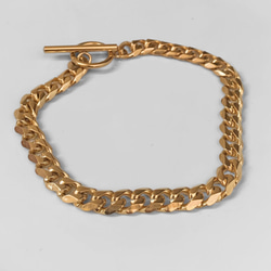 【eve】chain  bracelet 　マンテルブレスレット　喜平　チェーン 6.5mm ゴールド　鏡面 4枚目の画像