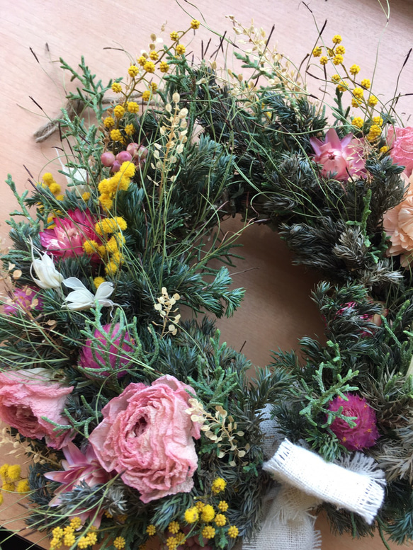 ◯受注製作◯dried flower  wreath 2枚目の画像