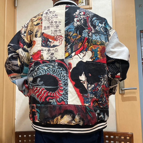 浮世絵手ぬぐいリメイクスカジャン ジャケット 凛子 通販