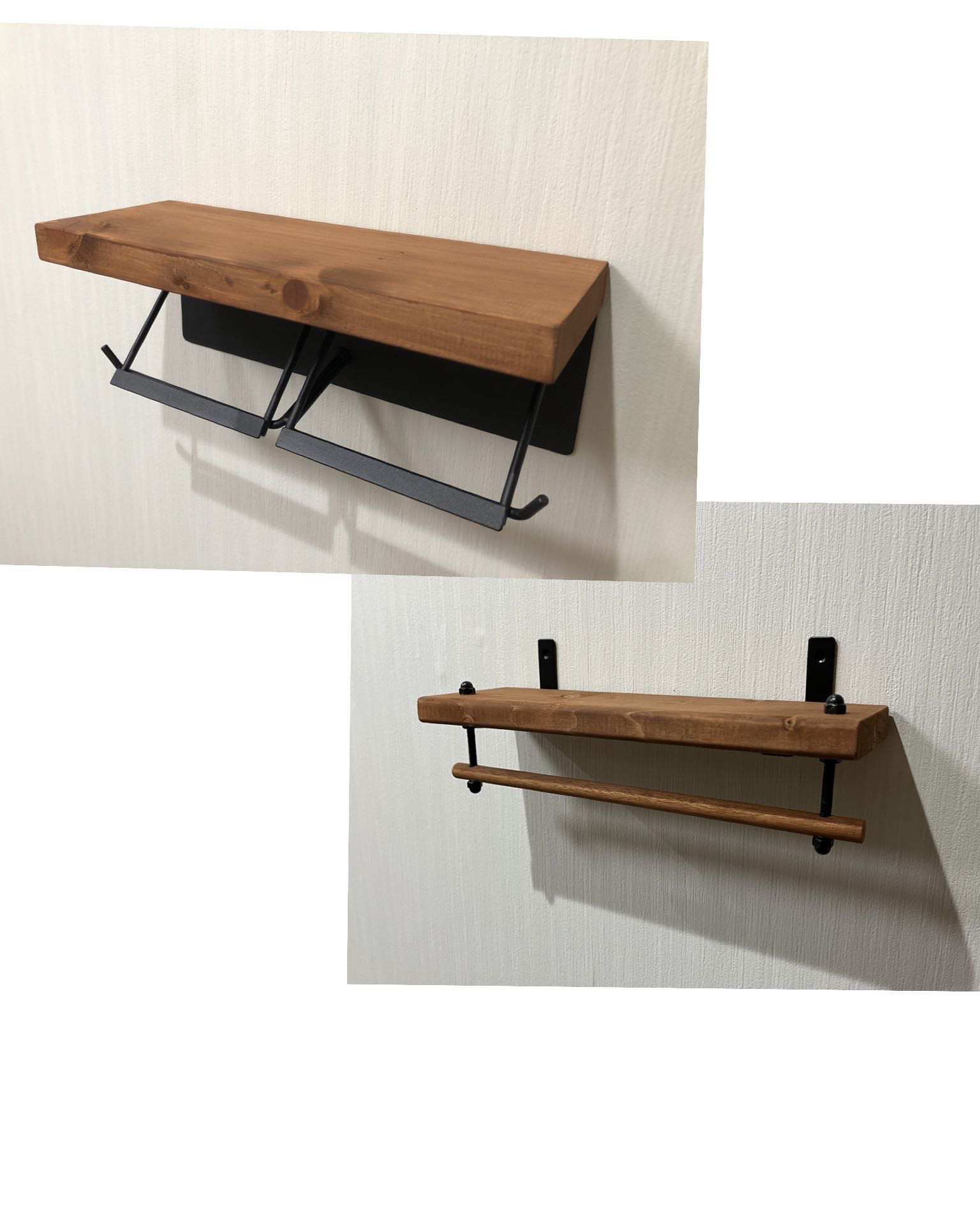 アイアン　トイレットペーパーホルダーとタオルハンガー　セット