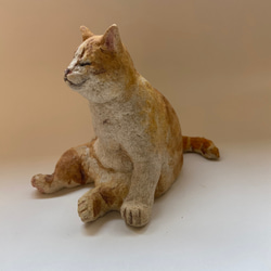 オーブン陶土ののんびり猫 3枚目の画像