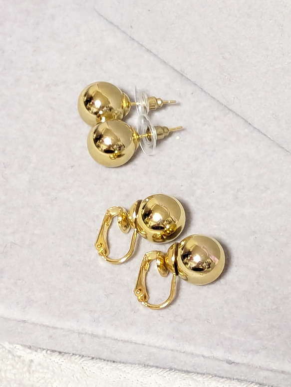 Gold Ball , pierces&earrings. 5枚目の画像