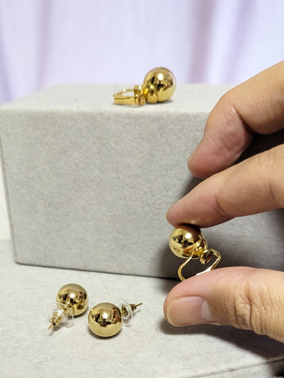 Gold Ball , pierces&earrings. 6枚目の画像