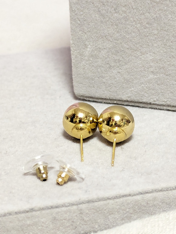 Gold Ball , pierces&earrings. 4枚目の画像