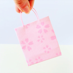 越前和紙 桜・梅・菊・市松模様のミニ紙袋 １枚から購入OK！メッセージタグ付き【受注製作】 2枚目の画像