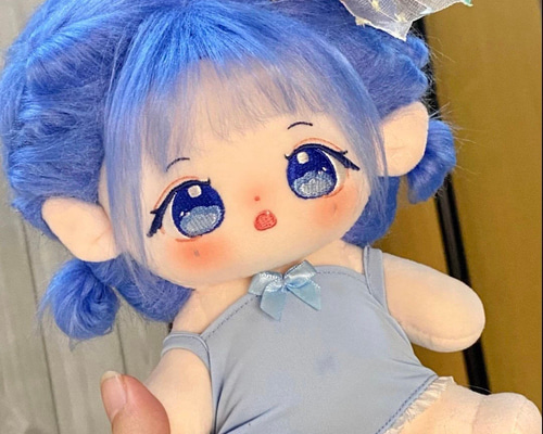 ぬいぐるみ 青い髪 緑の目 0d8d4b63d96081f4234acf999bd1ea