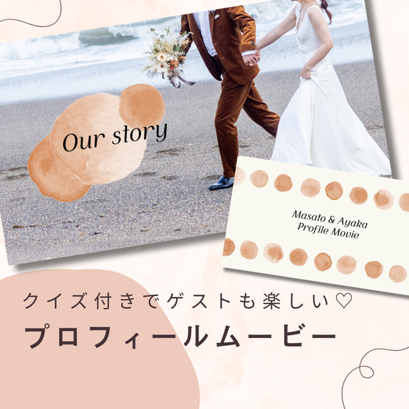 プロフィールムービー テンプレート 自作 「circle-or」 / ウエディング 結婚式 ムービー パソコン  パワポ 1枚目の画像