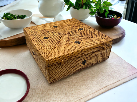 アタ細工 スクエア BOXケース 小物入れ スパイス入れ 裁縫道具 薬箱