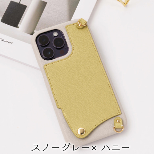 ストラップ付き iPhone 14 Proケース イエロー iPhone14 Pro ケース カバー ソフトケース TPU スマホリング付き