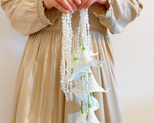 パールブーケ　ウェディング　結婚式　アーティフィシャルフラワー　ブートニア　前撮 結婚式前撮り アーティフィシャルフラワー ブーケ＆ブートニア