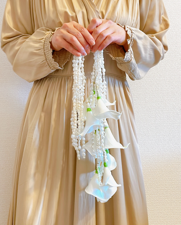 パールブーケ　ウェディング　結婚式　アーティフィシャルフラワー　ブートニア　前撮 Amazon｜「結婚式ブーケ ブートニアセット」40～43×30～33cm