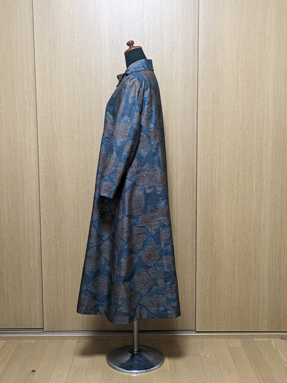 SOLD　着物リメイク　ワンピース　大島紬　M〜L 