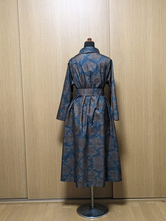 SOLD　着物リメイク　ワンピース　大島紬　M〜L 