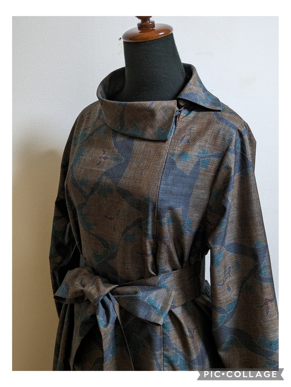 SOLD　着物リメイク　ワンピース　大島紬　M〜L 