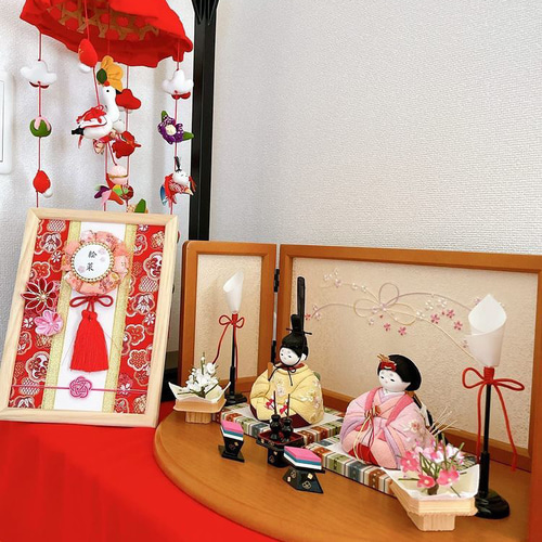 大人気！】名入れ可能 ひなまつり お雛様 命名書 初節句 名前旗 和柄