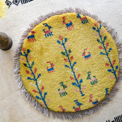 40×40cm　【ペルシャ絨毯 手織りギャッベ】アマレ族ギャッベ ギャベ 1枚目の画像