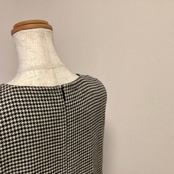 千鳥格子　ツィードジャンパースカート　ワンピース　ブラック＆ホワイト　ロング丈　セミフォーマルにも《送料無料》 4枚目の画像
