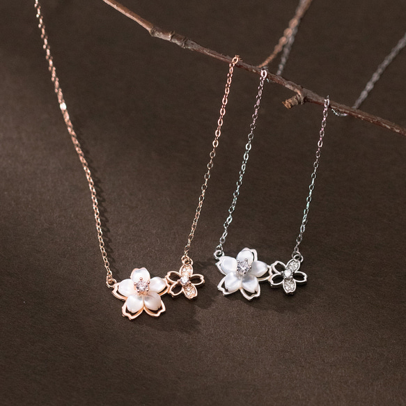 シルバー925 高見え サクラ 桜 チャーム ペダント ネックレス 指輪