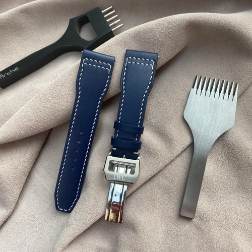 値下げ】IWC/Santoni レザーストラップ 未使用】IWC 革ベルト by