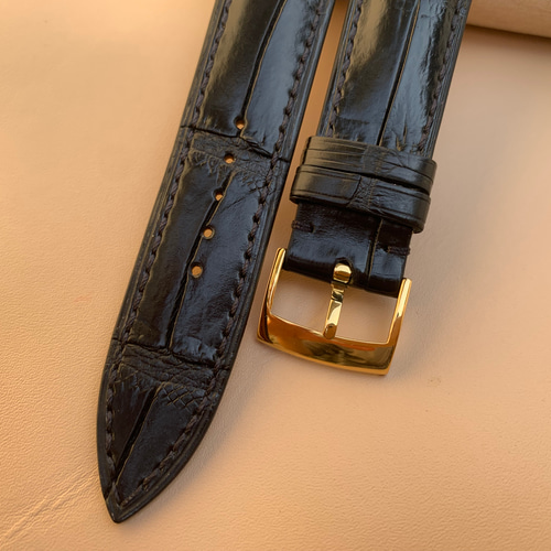 OMEGA バックル付きレザー時計ストラップ 21mm、20mm、18mm - Deville