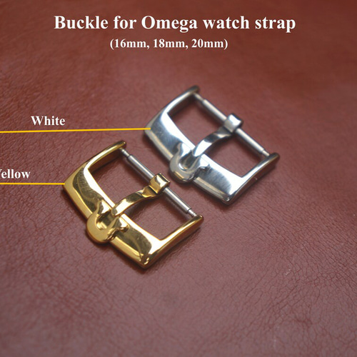 OMEGA バックル付きレザー時計ストラップ 21mm、20mm、18mm