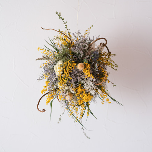 Spring flower〜ミモザのフライングフラワー○ドライフラワー