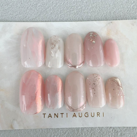 お呼ばれ 結婚式 ネイルチップ シンプル キレイ目 ガーリー