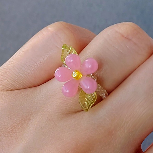 Creema限定さくらぴんくの春華リング　桜ハンドメイド2024 9枚目の画像